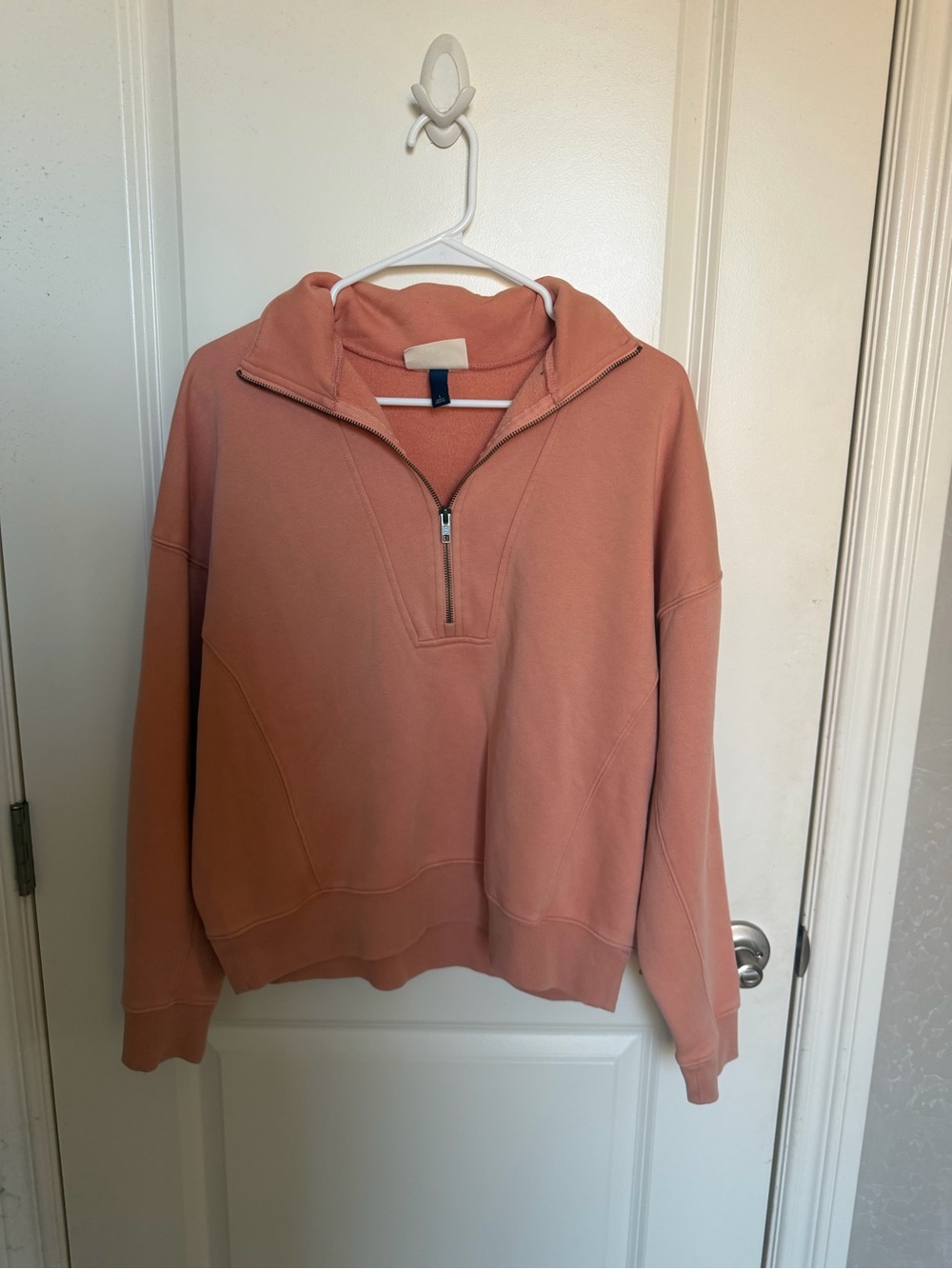 Universal Thread Quarter-Zip Sweater in Salmon color
